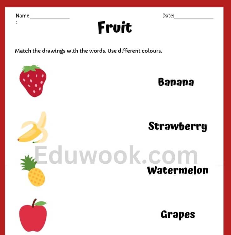 matching activity sheets for preschoolers